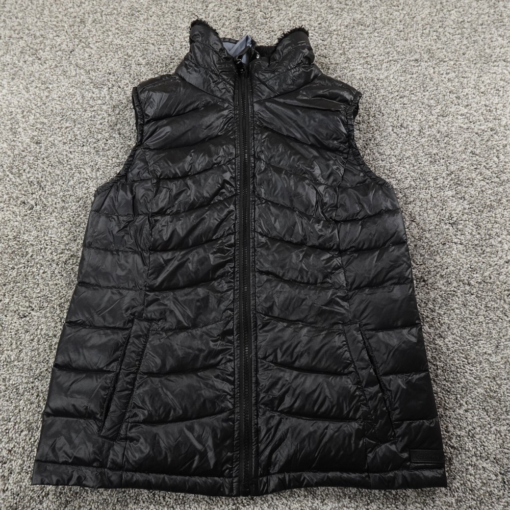 Calvin Klein Vest Womens L Black Quilted Packable Performance Down Puffer Jacket